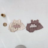 Summer Hot Selling Baby Girls Sleeveless Pleated Solid Color Top Vest Dress And Bloomers Clothing Set - MyKids-USA™