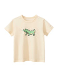Boys’ Cartoon Pixel Crocodile Pattern T-Shirt In European And American Style - MyKids-USA™