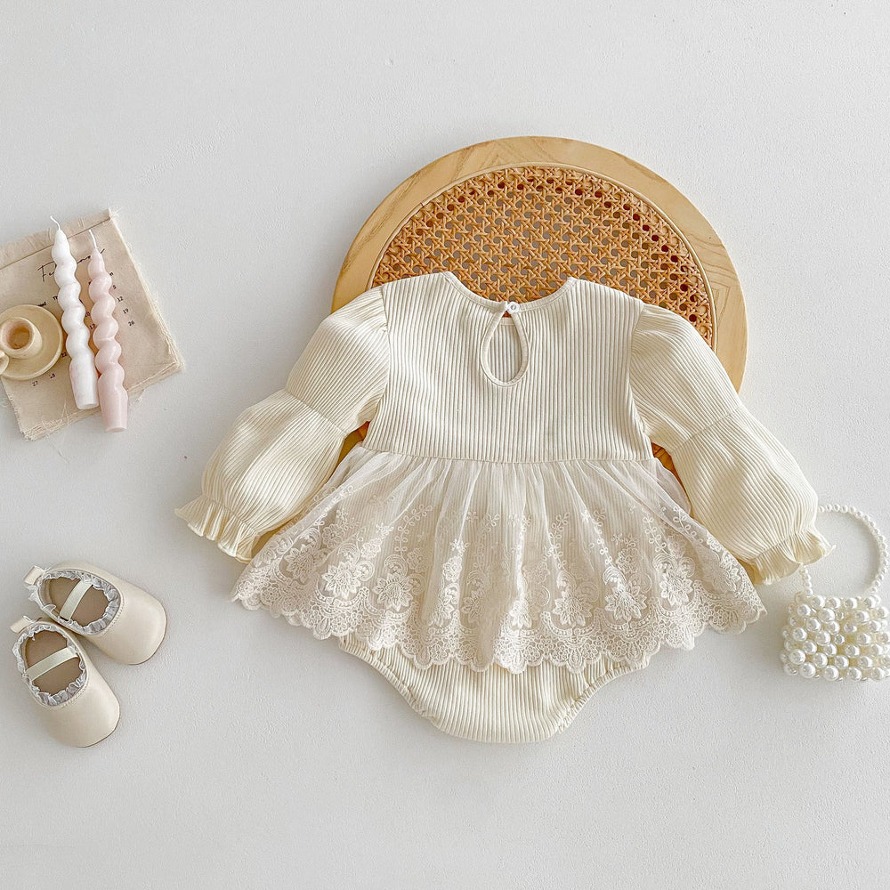 Spring New Design Baby Vintage Long Sleeves Mesh Onesie For Girls - MyKids-USA™
