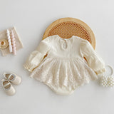 Spring New Design Baby Vintage Long Sleeves Mesh Onesie For Girls - MyKids-USA™
