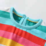 Summer Arrival Colorful Striped Pattern Fly Sleeves Dress for Stylish Girls - MyKids-USA™