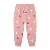 Baby Girl Heart Print Pattern Solid Color Cute Sport Trousers - MyKids-USA™