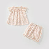 Summer Baby Kids Flowers Pattern Fly Sleeves Top Dress and Shorts Clothing Set for Girls - MyKids-USA™