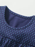 Summer New Design Girls Sleeveless Duck Pattern Blue Dots Dress