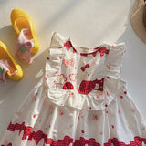 Summer Arrival Baby Kids Girls Sleeveless Rabbit Cartoon Pattern Dress - MyKids-USA™