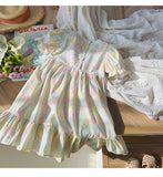 Summer Baby Kids Girls Short Sleeves Flowers Pattern Printed Dress