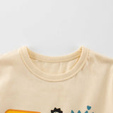 Summer Boys’ Animals Dinosaur and Tiger Cartoon Pattern T-shirt in European and American Style - MyKids-USA™