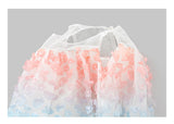 Baby Girl Colorful Lace Pattern Patchwork Design Sleeveless Vest Dress