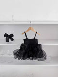 Summer Hot Selling Baby Kids Girls Princess Sleeveless Thin Solid Color Lace Mesh Ruffle Strap Dress - MyKids-USA™