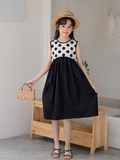 Hot Selling Summer Kids Girls Fashion New Style Polka Dots Sleeveless Color Patchwork Dress - MyKids-USA™