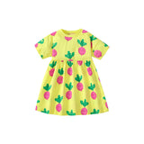 Summer Arrival Cartoon Radish Pattern Short Sleeves Dress for Stylish