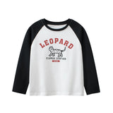 Baby Boy Kids Leopard Cartoon Letters Printing Crew Neck Long Sleeve Pullover - MyKids-USA™