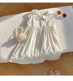 Summer Arrival Baby Kids Girls Cute Sleeveless Flowers Pattern Printed Single Breasted Dress