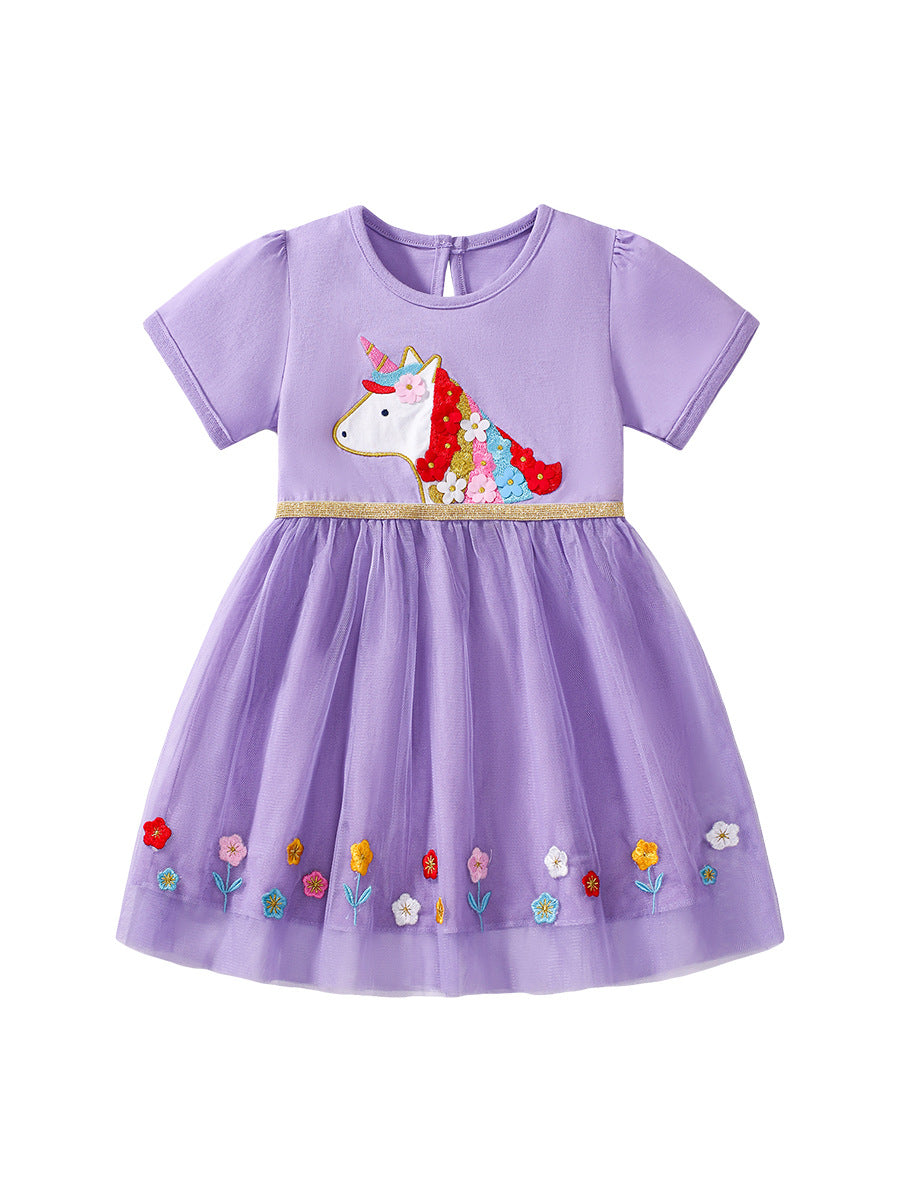 Summer Mesh Princess Dress for Girls, European and American Cute Baby Dress - MyKids-USA™