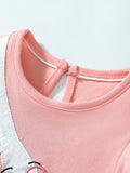 Summer Arrival Cute Goose Cartoon Pattern Short Sleeves Dress for Stylish Girls