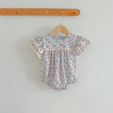 New Arrival Girls Short Sleeves Square Neck Floral Pattern Dress And Onesie – Princess Sister Matching Set