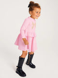 Best Selling Cheap Autumn Girls Bows Pattern Crew Neck Long Sleeves Casual Pink Dress - MyKids-USA™