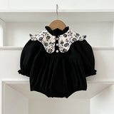 Spring Baby Kids Girls Vintage Floral Pattern Long Sleeves Onesies and Dress – Princess Sister Matching Set - MyKids-USA™
