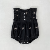 Summer Baby Girls French-style Butterfly-Bows Embroidery Pattern Sleeveless Onesies and Dress – Princess Sister Matching - MyKids-USA™