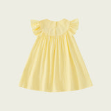 Summer Baby Kids Girls Sleeveless Birds Embroidery Yellow Dress - MyKids-USA™