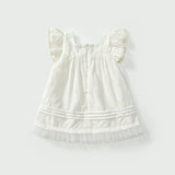 Summer Baby Kids Girls Fly Sleeves Solid Color Dress - MyKids-USA™