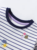 Best Selling Autumn Girls Rainbow And Striped Pattern Crew Neck Long Sleeves Dress - MyKids-USA™
