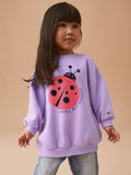 Baby Kids Girls Cartoon Ladybird Pattern Purple Pullover Clothing Sweatshirt