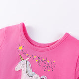 Summer Pure Cotton Cartoon Unicorn Pattern Sleeveless Dress for Stylish Girls