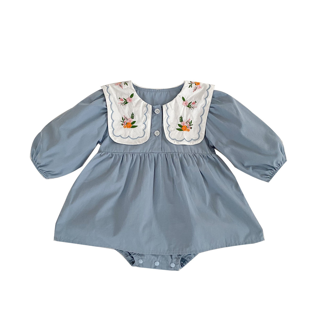 New Arrival Baby Floral Plain Princess Onesie Dress For Girls - MyKids-USA™