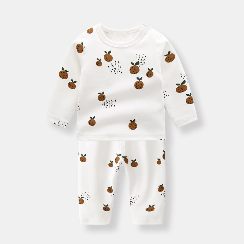 Baby 1pcs Allover Fruit Graphic Long Sleeve Bottoming Shirt & Trousers Sets - MyKids-USA™
