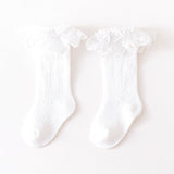 Baby Girl Solid Color Mesh Patched Design Lace Socks - MyKids-USA™