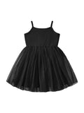 Summer Arrival Baby Kids Girls Sleeveless Solid Color Black Tulle Dress - MyKids-USA™