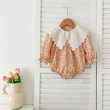 New Arrival Autumn Floral Print Baby Kids Girls Hollow-Out Collar Onesies And Dress – Princess Sister Matching Set - MyKids-USA™