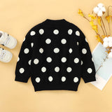 Baby Girl Polka Dot Pattern Single Breasted Design Knitted Lovely Cardigan - MyKids-USA™