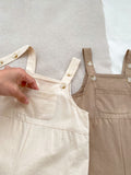 New Arrival Summer Baby Kids Unisex Solid Color Cotton Overalls Onesies