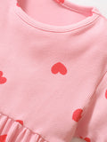 Summer New Arrival Girls Short Sleeves Red Heart Print Dress - MyKids-USA™