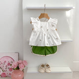 Summer Arrival Floral Pattern Fly Sleeves Square Neck Top and Shorts Set/Dress for Stylish Girls - MyKids-USA™