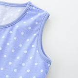Summer Pure Cotton Animals and Flowers Pattern Sleeveless Dress for Stylish Girls