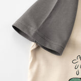 Summer Girls’ Cartoon and Letters Print T-shirt in European and American Style