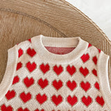 Baby Girl Heart Pattern Round Neck Sleeveless Knit Vest - MyKids-USA™