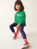 Spring And Autumn Girls Cartoon Animals Pattern Green Long Sleeves Top Sweatshirt And Heart Pattern Pants Clothing Set - MyKids-USA™