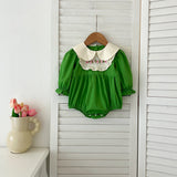Arrival Autumn Baby Kids Girls Long Sleeves Peter Pan Collar Embroidery Flowers Pattern Onesies and Dress – Princess Sister Matching Set - MyKids-USA™