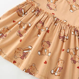 Summer Arrival Cartoon Teddy Bear Pattern Short Sleeves Dress for Stylish Girls - MyKids-USA™