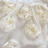 Autumn Arrival Baby Girls Long Sleeves Solid Color 3D Tulle Flowers Attached Bodysuits Dress