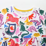 Summer Pure Cotton Cute Various Cartoon Animals Pattern Sleeveless Dress for Stylish Girls - MyKids-USA™
