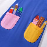 Summer New Arrival Pencils Pattern Short Sleeves Pocketed Dress for Stylish Girls - MyKids-USA™