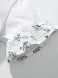 Summer Baby Kids Girls Floral Print Patchwork Dress And White Pants Clothing Set