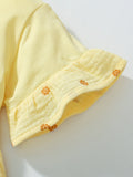Summer Baby Kids Girls Polka Dots Yellow Dress And Pants 2-Piece Clothing Set