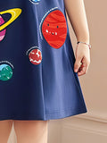 Summer Striped Dress for Girls, European and American Cute Animals Cartoon Printed Dress - MyKids-USA™