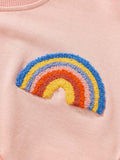 Girls Rainbow Embroidered Patchwork Design Pullover And Pants Set - MyKids-USA™